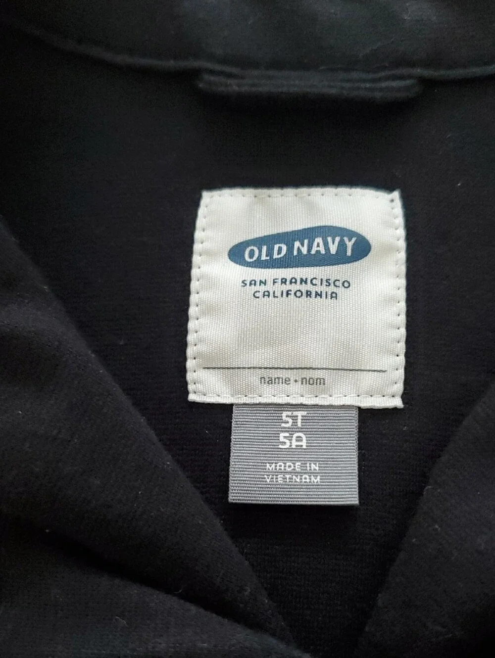 Old Navy Black Zip Moto Jacket, Size 5T